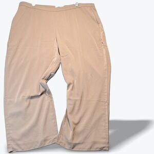 Abercrombie & Fitch Wide Leg Pants Pull On Flowy Womens XL Taupe Brown Pocket